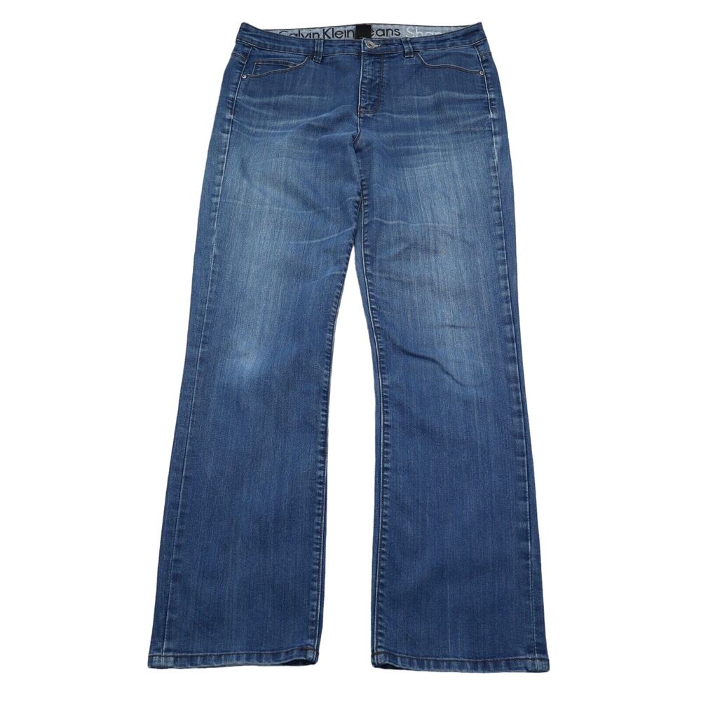 Calvin Klein Pants Womens 32 Blue Flat Front 5 Pocket Design Shape Jeans Bottoms